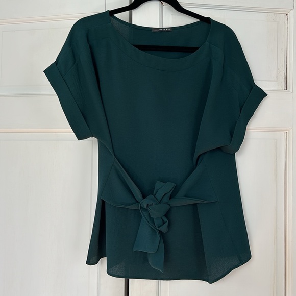 WEST KEI- Julianna Cuffed Sleeve Tie Front Blouse - Picture 2 of 7